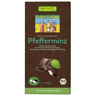 Zartbitterschokolade mit Pfefferminzfüllung