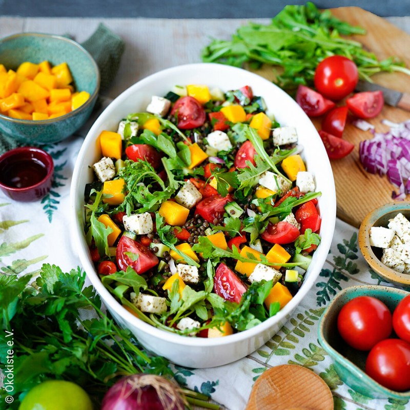 Sommerlicher Linsensalat