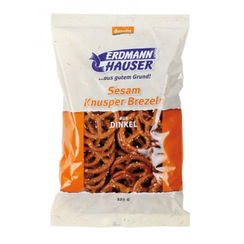 Dinkel Knusper Brezeln mit Sesam