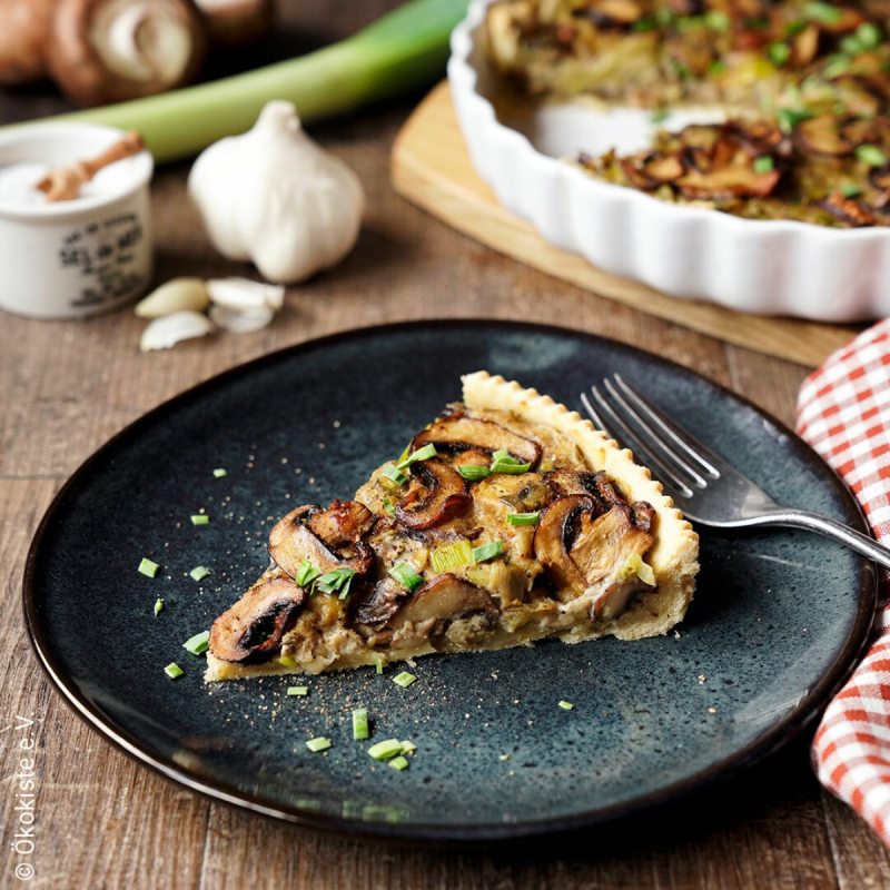 Champignon-Lauch-Quiche vegan
