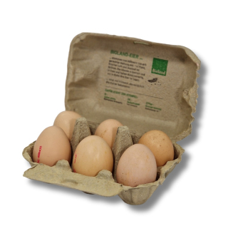 Eier 6 Stück - Coffee & Cream vom Zweinutzungshuhn - regional